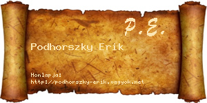Podhorszky Erik névjegykártya