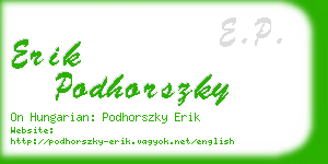 erik podhorszky business card